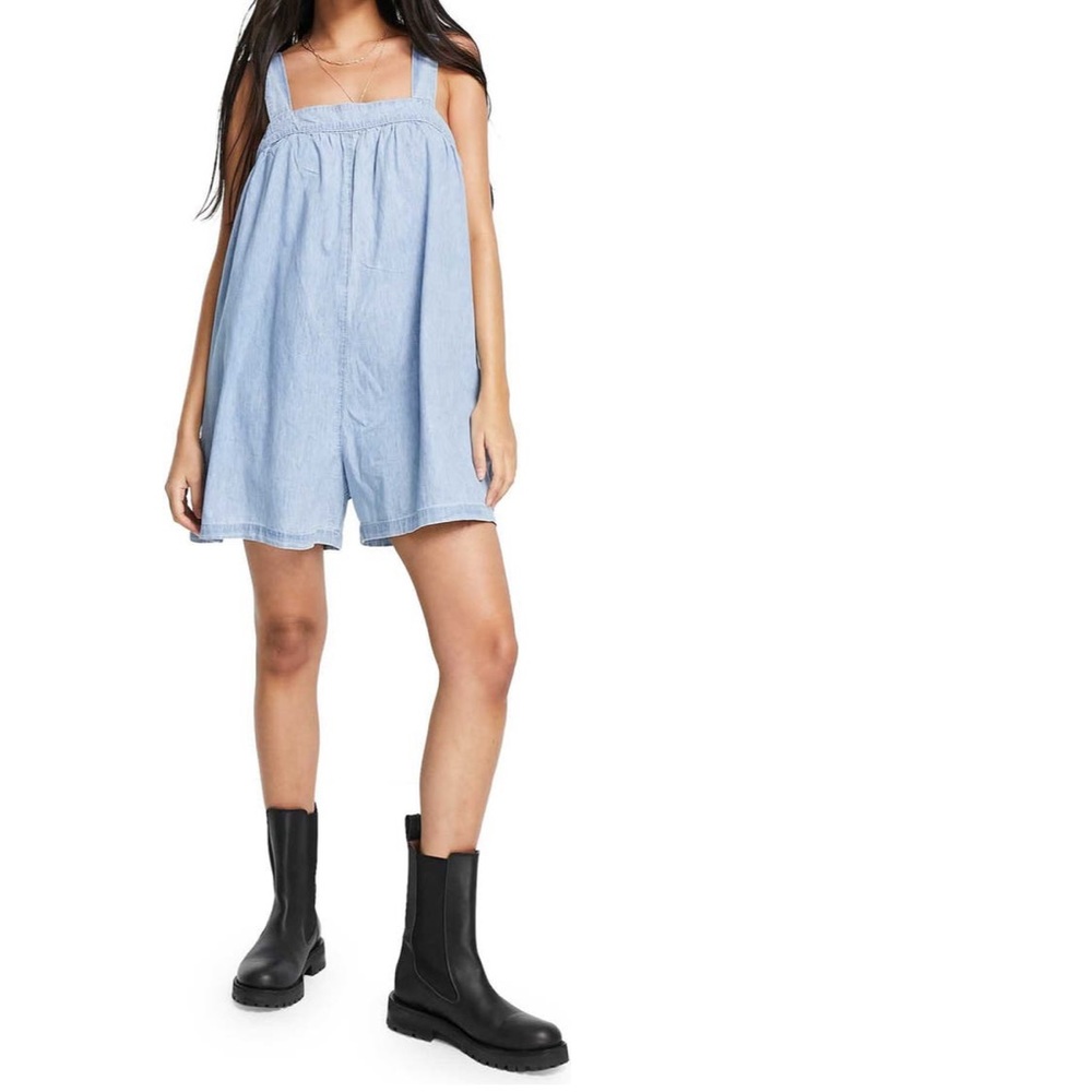 ASOS Light Denim Oversized Romper- Size US 6
